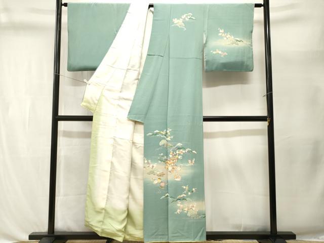 平和屋着物■訪問着 駒刺繍 鴛鴦御所解文 暈し染め 正絹 逸品 CABL3433ev