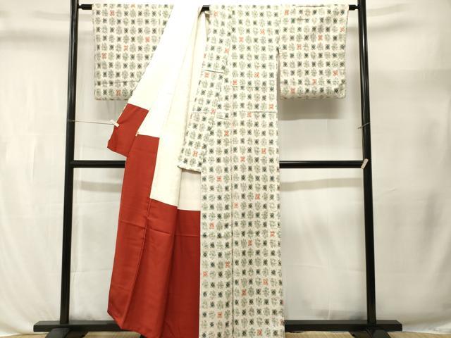 平和屋着物■上質な小紋 幾何学文 銀糸 ますいわ屋扱い 正絹 逸品 CABL3442ev