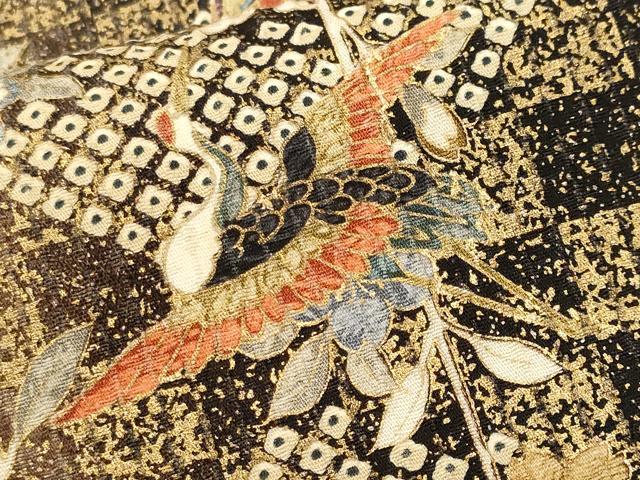 平和屋着物■上質な小紋 冊子扇面飛鶴間道 暈し染め 金彩 胴抜き仕立て 正絹 逸品 CABL3449ev