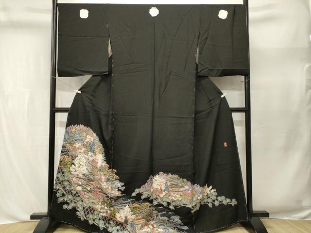 平和屋着物■豪華黒留袖 作家物 御所解文 仮絵羽 正絹 逸品 未使用 CABL3468ev
