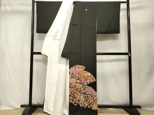 平和屋着物■豪華黒留袖 束ね熨斗宝尽し文 金彩 正絹 逸品 CABL3475ev