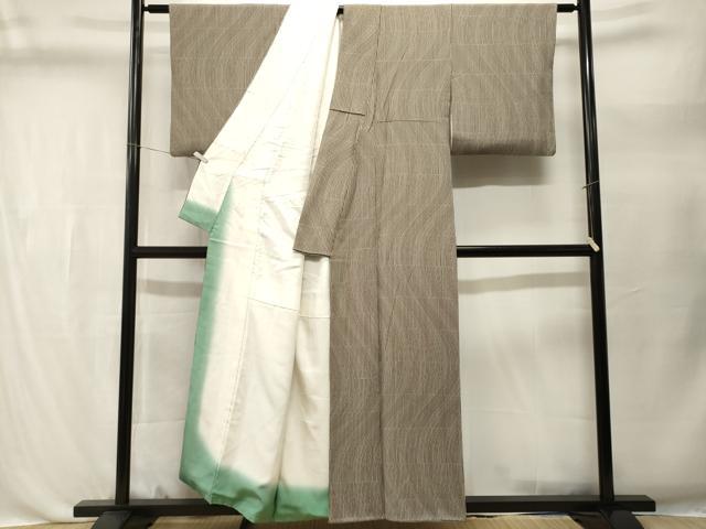 平和屋着物■上質な小紋 よろけ縞 横段文 正絹 逸品 CABL3478ev
