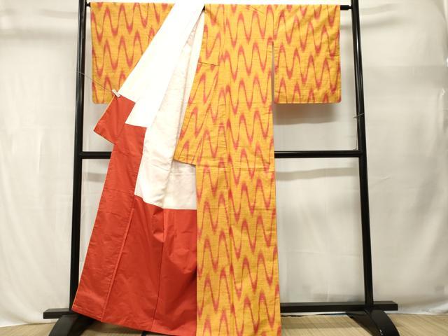 平和屋着物■上質な紬 横段抽象文 正絹 逸品 CABL3484ev