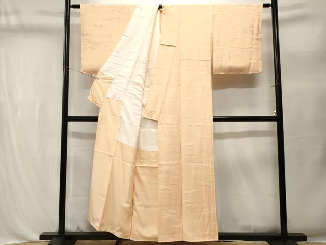 平和屋着物■上質な色無地 風景地紋 卵色 正絹 逸品 CABL3488ev
