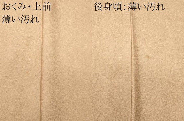 平和屋着物■二代目清次郎 手描き 色無地 霞地紋 白茶色 正絹 逸品 CABL3490ev