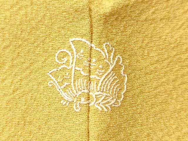 平和屋着物■上質な色無地 作家物 芥子色 正絹 逸品 CABL3492ev