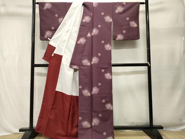 平和屋着物■小紋 梅文 暈し染め 洗える着物 CABL3513ev