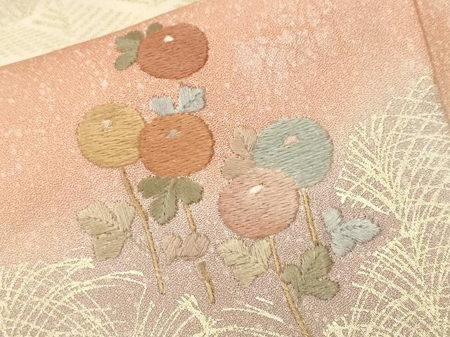 平和屋着物■訪問着 刺繍 雲重ね花籠文 暈し染め 金彩 正絹 逸品 CABL3517ev