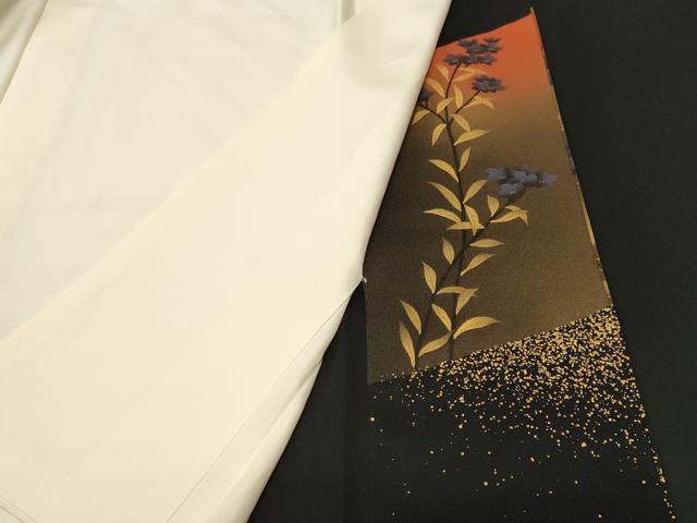 平和屋着物■豪華黒留袖 作家物 赤富士 枝花文 暈し染め 金彩 正絹 逸品 CABL3524ev