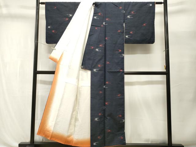 平和屋着物■上質な紬 飛鶴文 正絹 逸品 CABL3527ev