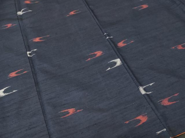 平和屋着物■上質な紬 飛鶴文 正絹 逸品 CABL3527ev