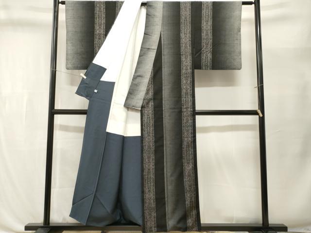 平和屋着物■上質な紬 幾何学間道 正絹 逸品 CABL3535ev
