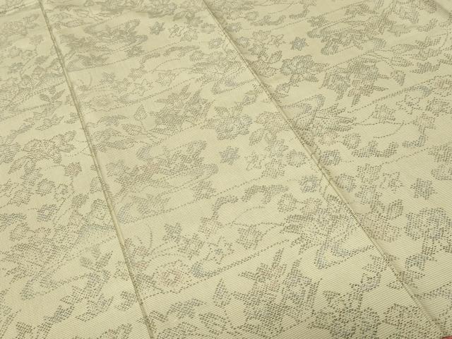 平和屋着物■上質な紬 流水草花文 正絹 逸品 CABL3548ev