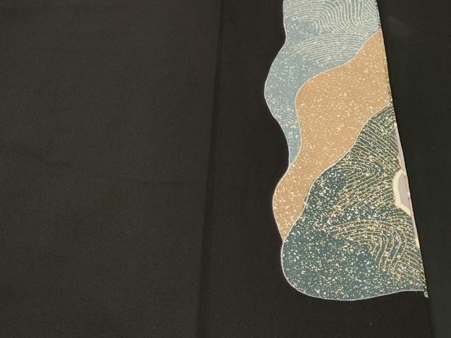 平和屋着物■豪華黒留袖 駒刺繍 鏡裏流水花鳥文 暈し染め 金彩 正絹 逸品 CABL3570ev