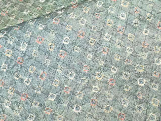 平和屋着物■上質な小紋 総絞り 霞文 暈し染め 正絹 逸品 CABL3590ev