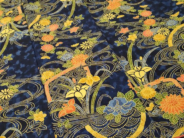 平和屋着物■上質な小紋 型染め 流水草花文 正絹 逸品 CABL3594ev