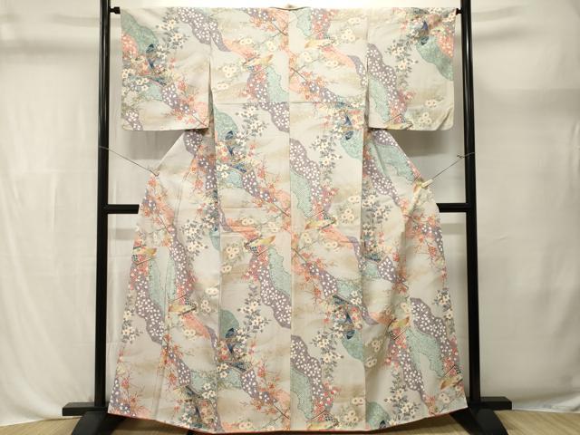 平和屋着物■上質な小紋 道長冊子枝花文 金彩 正絹 逸品 CABL3597ev