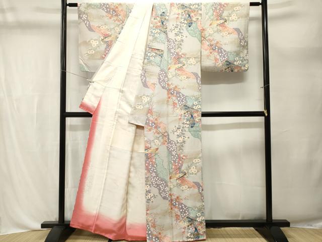平和屋着物■上質な小紋 道長冊子枝花文 金彩 正絹 逸品 CABL3597ev