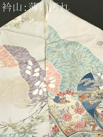平和屋着物■上質な小紋 道長冊子枝花文 金彩 正絹 逸品 CABL3597ev