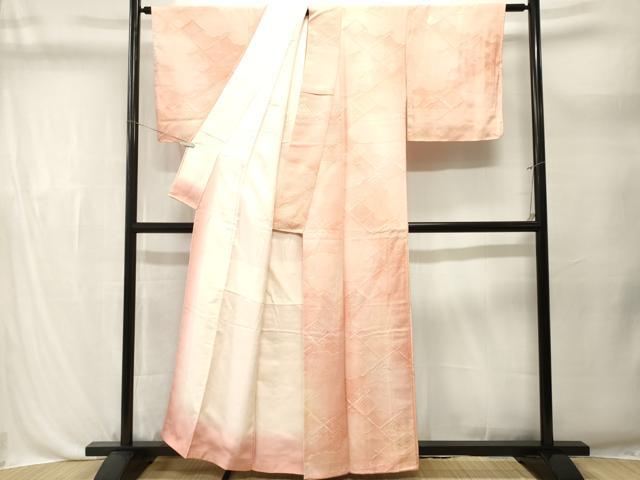 平和屋着物■上質な小紋 雲取り菱吉祥文 暈し染め 正絹 逸品 CABL3607ev