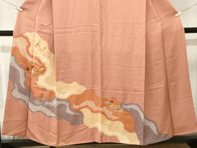 平和屋着物■訪問着 刺繍 道長花文 金彩 正絹 逸品 CABL3609ev