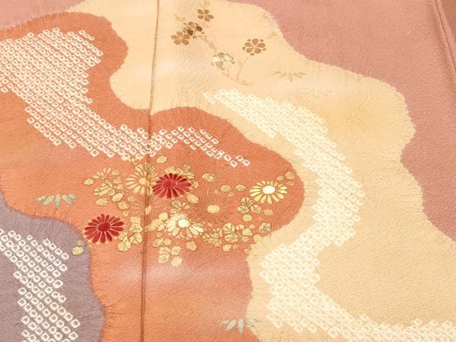 平和屋着物■訪問着 刺繍 道長花文 金彩 正絹 逸品 CABL3609ev
