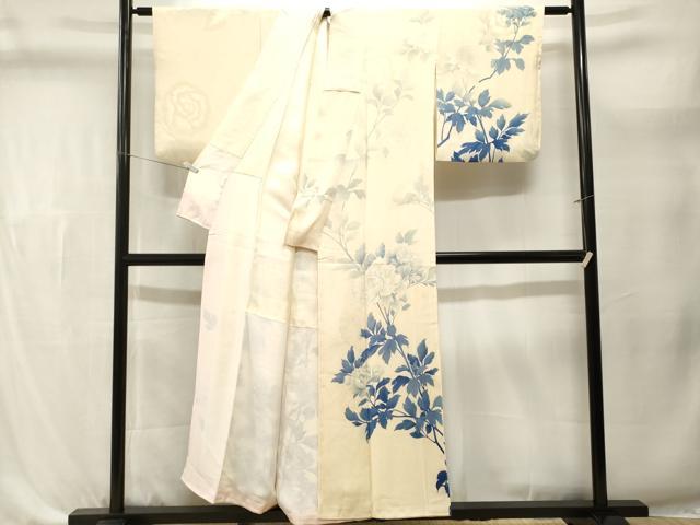 平和屋着物■訪問着 刺繍 枝花文 暈し染め 正絹 逸品 CABL3617ev