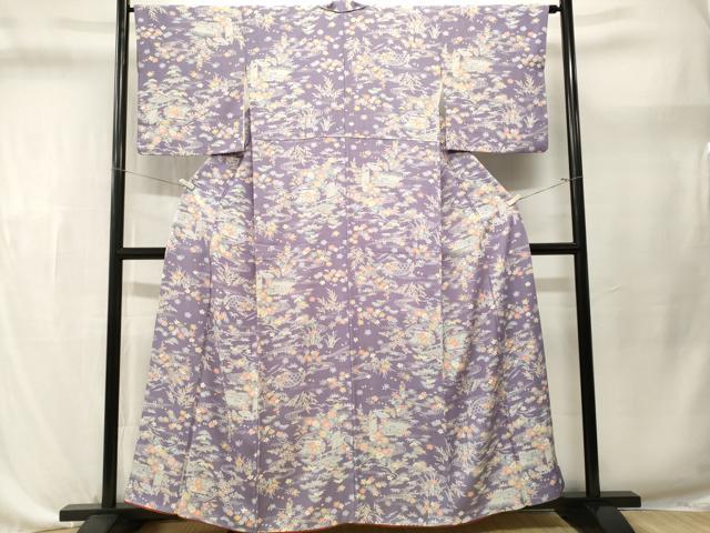 平和屋着物■上質な小紋 籬流水松竹梅花文 正絹 逸品 CABL3623ev