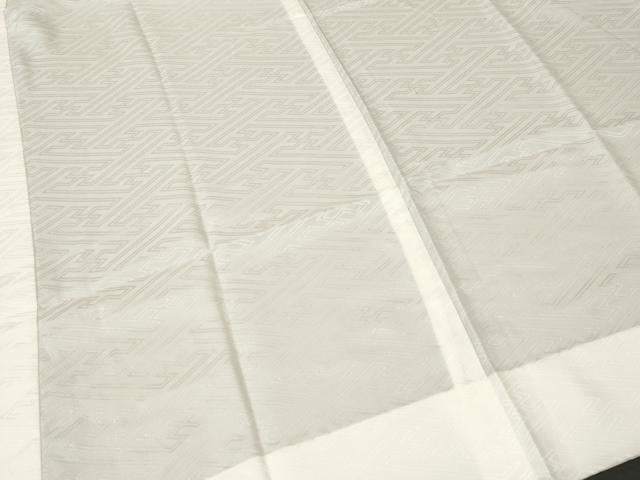 平和屋着物■長襦袢 無双仕立て 紗綾形地紋 白色 正絹 逸品 CABL3629ev