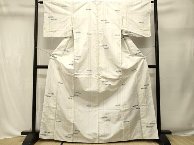 平和屋着物■上質な紬 縞 幾何学文 正絹 逸品 CABL3641ev