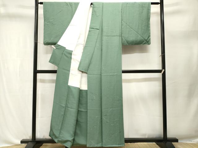 平和屋着物■上質な色無地 鹿の子青海波地紋 薄青色 正絹 逸品 CABL3660ev