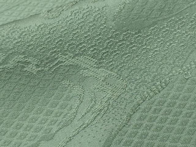 平和屋着物■上質な色無地 鹿の子青海波地紋 薄青色 正絹 逸品 CABL3660ev