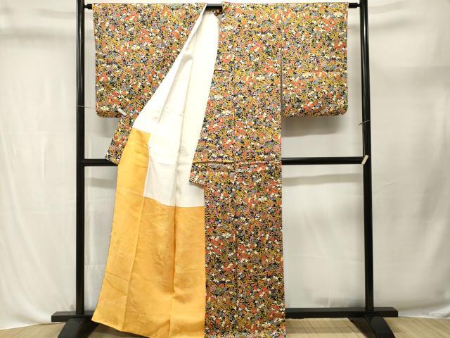 平和屋着物■上質な小紋 枝花文 正絹 逸品 未使用 CABL3663ev
