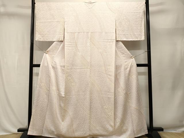 平和屋着物■上質な小紋 総絞り よろけ縞舞蝶文 正絹 逸品 CABL3679ev