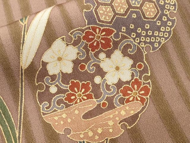 平和屋着物■上質な小紋 雪輪重ね草花文 金彩 正絹 逸品 CABL3706ev