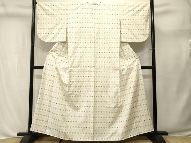 平和屋着物■上質な紬 絣文様 正絹 逸品 CABL3708ev