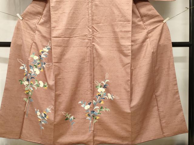 平和屋着物■訪問着 紬地 枝花文 正絹 逸品 CABL3709ev