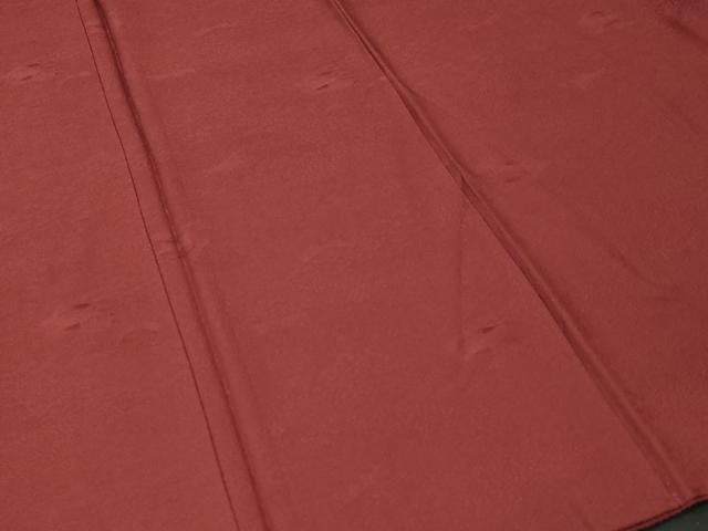 平和屋着物■上質な色無地 松竹梅風景地紋 葡萄茶色 正絹 逸品 CABL3715ev