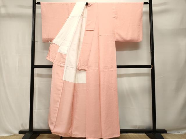 平和屋着物■上質な色無地 枝葉舞蝶地紋 曙色 正絹 逸品 CABL3722ev