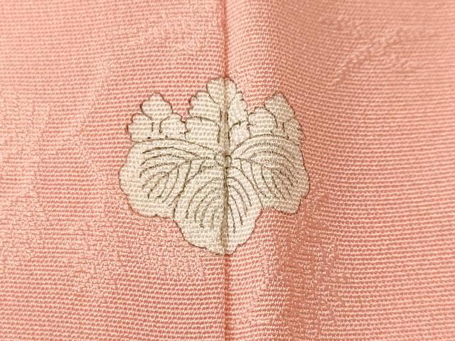 平和屋着物■上質な色無地 枝葉舞蝶地紋 曙色 正絹 逸品 CABL3722ev