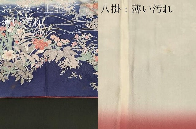 平和屋着物■訪問着 芒 地紙枝花文 暈し染め 金銀彩 正絹 逸品 CABL3738ev