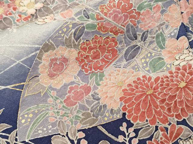 平和屋着物■訪問着 芒 地紙枝花文 暈し染め 金銀彩 正絹 逸品 CABL3738ev