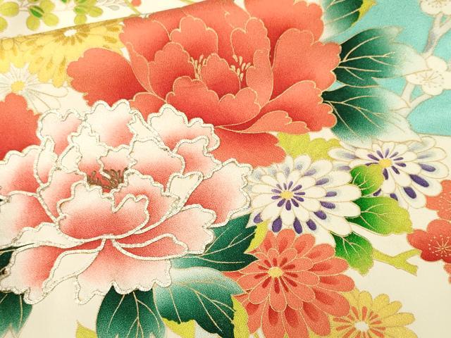 平和屋着物■豪華振袖 駒刺繍 枝花文 藤花房 金彩 正絹 逸品 CABL3739ev