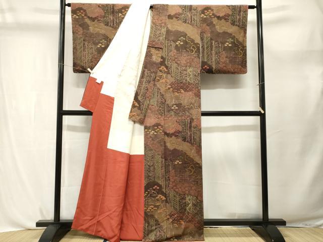 平和屋着物■上質な小紋 切嵌吉祥花文 鬼しぼ縮緬 正絹 逸品 CABL3743ev