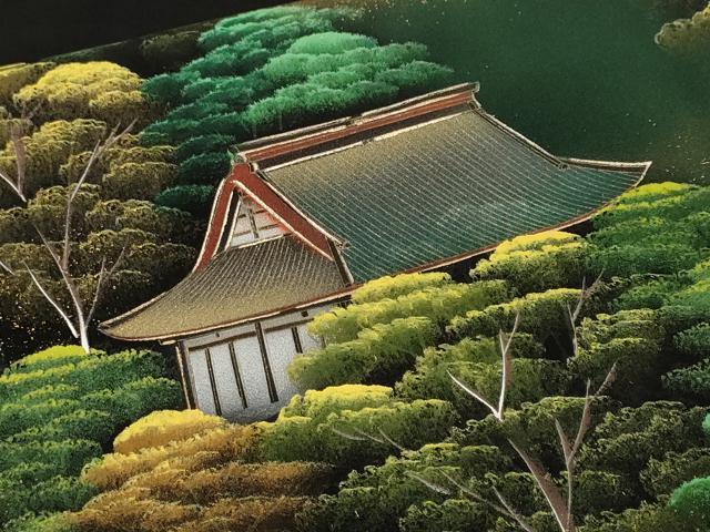 平和屋着物■豪華黒留袖 樹林風景文 暈し染め 金彩 正絹 逸品 CABL3752ev
