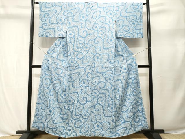 平和屋着物■上質な小紋 総絞り 花唐草文 正絹 逸品 CABL3755ev