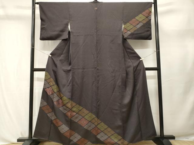平和屋着物■訪問着 刺繍 菱文 正絹 逸品 CABL3758ev