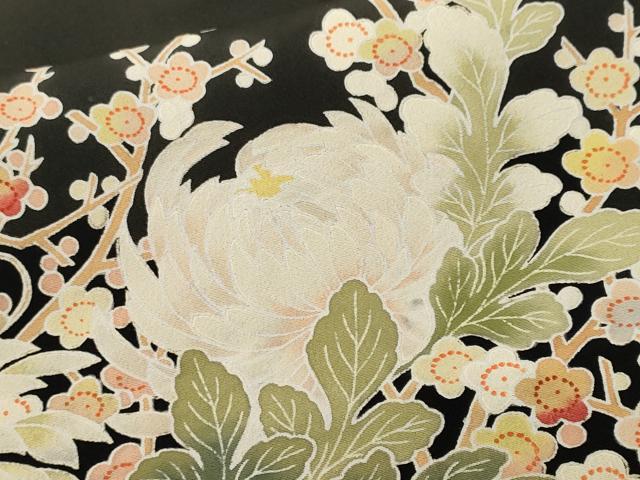 平和屋着物■豪華黒留袖 作家物 乱菊 枝梅花文 金彩 正絹 逸品 CABL3759ev