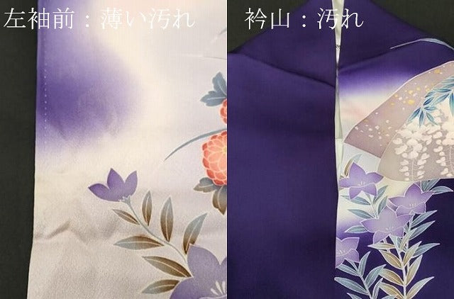 平和屋着物■豪華振袖 扇面飛鶴草花文 暈し染め 金彩 正絹 逸品 CABL3762ev