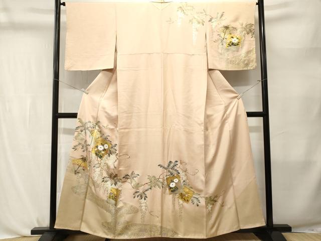 平和屋着物■訪問着 色紙重ね 流水蔦の葉花文 藤花房 暈し染め 金彩 正絹 逸品 CABL3774ev